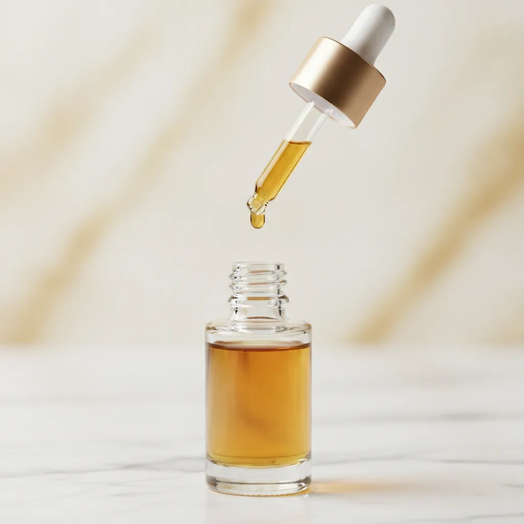 Serum dropper on marble